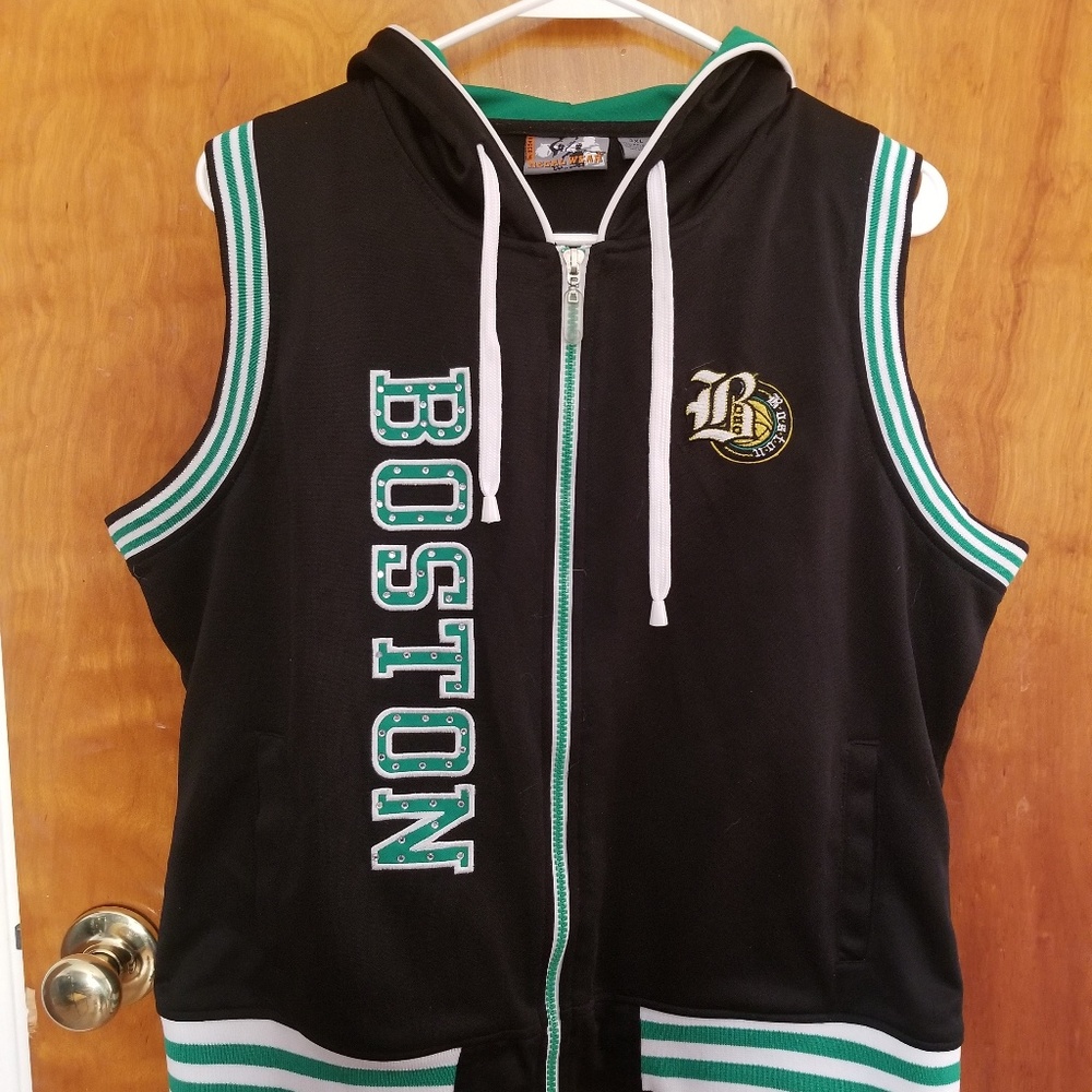 Boston Bedazzled sleeveless hoodie